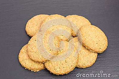 Rolled oats biscuits Stock Photo