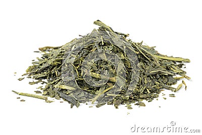 Heap of dried Japanese green tea Stock Photo