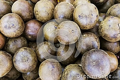 Heap of dried luo han guo or monk fruit Stock Photo