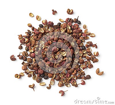 Heap of dried Sichuan pepper seeds Stock Photo