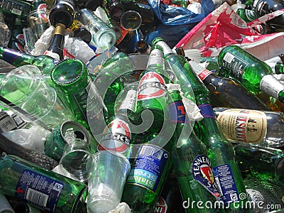 Heap of empty bottles 2 Editorial Stock Photo