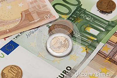 Heap of euro Stock Photo
