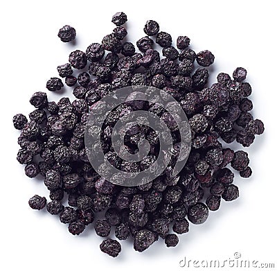 Heap of freeze dried blueberries Stock Photo