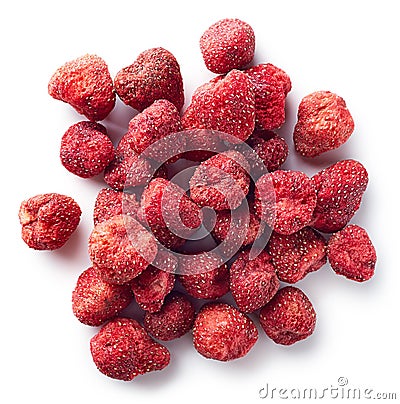 Heap of freeze dried strawberries Stock Photo