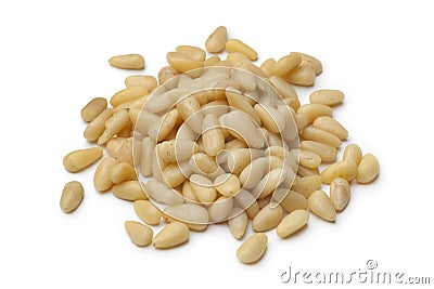 Heap of fresh pine nuts Stock Photo