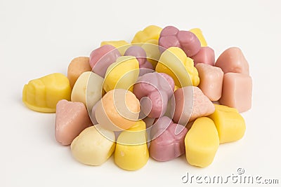 Heap of yogurt gummy candies Stock Photo