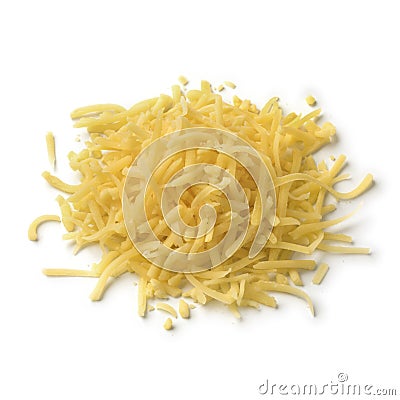 Heap of grated Dutch Gouda cheese Stock Photo