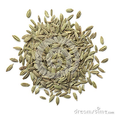 Heap of green fennel seeds Stock Photo