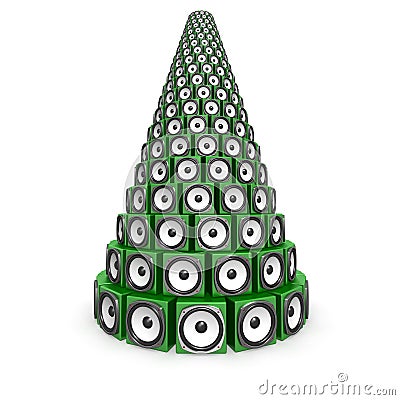 Heap of green sound boxes Stock Photo