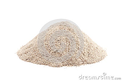 Heap ground White Pepper isolated on white. Stock Photo