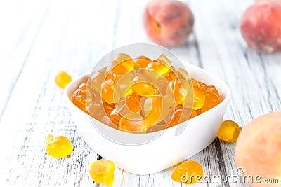 Heap of gummy Peaches Stock Photo