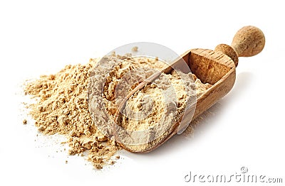 Heap of maca powder Stock Photo