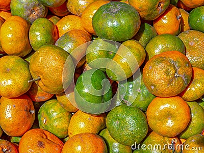A heap of mixed mandarin oranges Stock Photo
