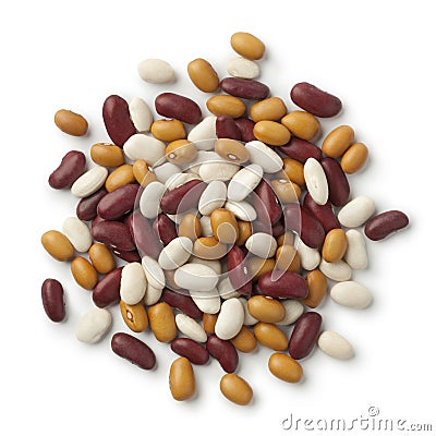 Heap of mixed organic colorful beans Stock Photo