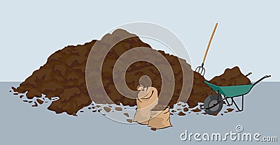 Heap of muck - manure Vector Illustration