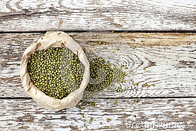 Heap mung beans on background. Stock Photo