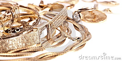 Heap of old jewellery Stock Photo