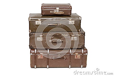 Heap of old suitcases Stock Photo