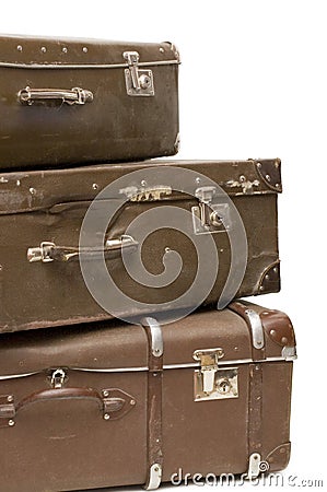 Heap of old suitcases Stock Photo