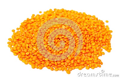 Heap of orange lentil Stock Photo