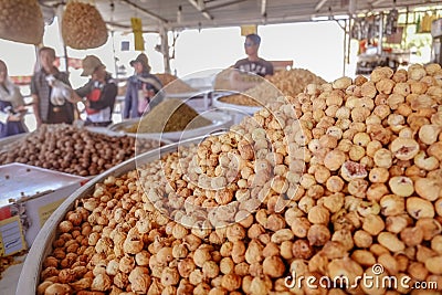 Heap of organic dried figs in local market Editorial Stock Photo