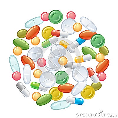 Heap of pills Vector Illustration