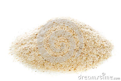 Heap of psyllium husk also called isabgol over white background Stock Photo