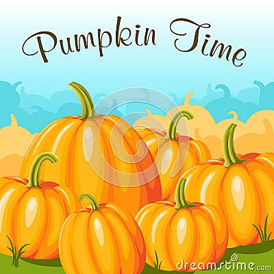 Heap of pumpkins Vector Illustration