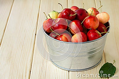 Heap of ranetki in metal bowl Stock Photo