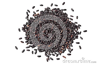 Heap of raw black venere rice Stock Photo