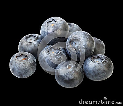 heap ripe sweet blueberries isolate on white Stock Photo