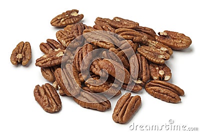 Heap of shelled pecan nuts Stock Photo