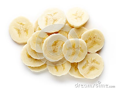 Heap of sliced banana from above Stock Photo