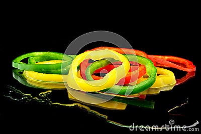 A heap sliced peppers Stock Photo