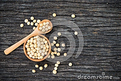Heap of soya beans Stock Photo