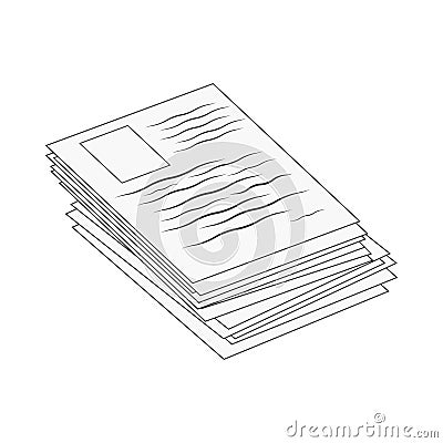 Heap, stack of paper document file web icon vector symbol icon design. Beautiful illustration isolated on white background Cartoon Illustration