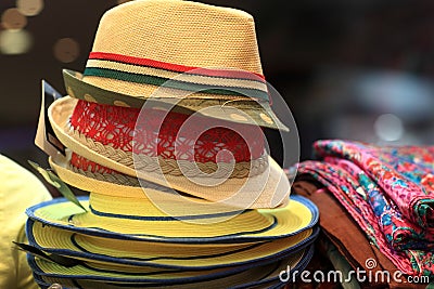 Heap of summer female hats Stock Photo