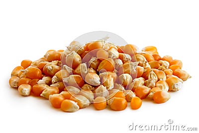 Heap of unpopped popcorn Stock Photo