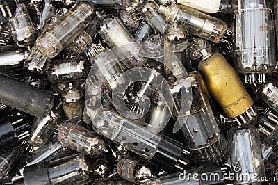 Heap of vacuum tubes Stock Photo