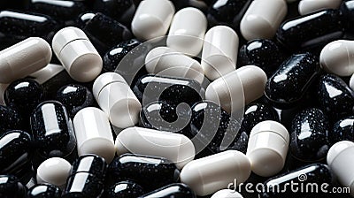 Wide variety of tablets, pills and capsules Stock Photo