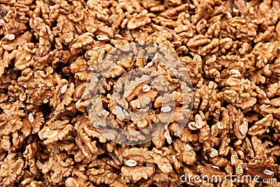 Heap of walnut kernel Stock Photo