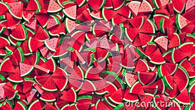 Heap of watermelon slices abstract background Stock Photo