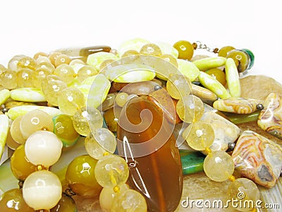 Heap of yellow beads Stock Photo