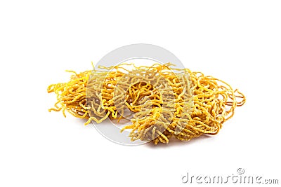 heap yellow noodles Stock Photo