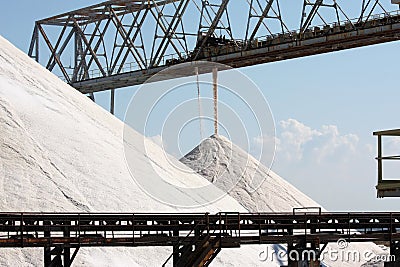 Heaps of salt in Margherita di Savoia, Italy Stock Photo