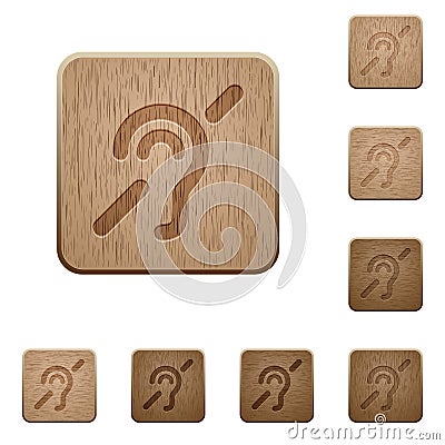 Hearing impaired wooden buttons Stock Photo