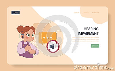 Hearing Impairment concept. Vector Illustration
