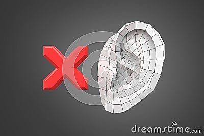 Hearing impairment conceptual 3d illustration Cartoon Illustration