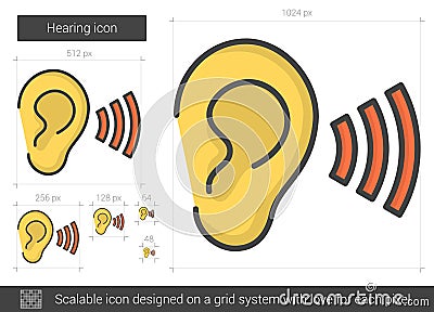 Hearing line icon. Vector Illustration