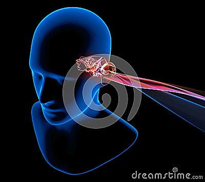 Hearing problems and solutions. Ultrasound. Deafness. Advancing age and hearing loss Stock Photo